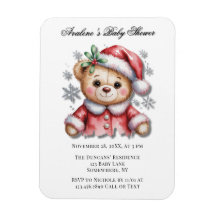 Süßer Weihnachtsbär und Schneeflocken-Baby-Party