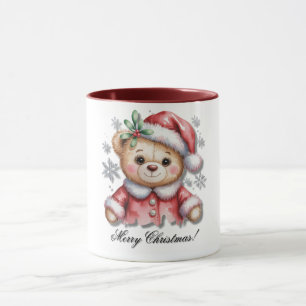 Süßer Weihnachtsbär und Schneeflocken-Baby-Party  Tasse