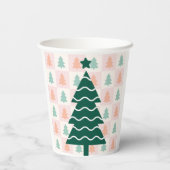 Süßer Weihnachtsbaum Feiertagsdesign. Pappbecher (Rückseite)