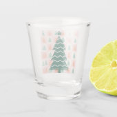 Süßer Weihnachtsbaum Feiertagsdesign. Schnapsglas (Rückseite)