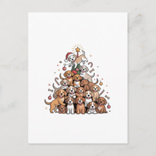 Süßer Weihnachtsbaum-Hund Xmas Baum Welpe Feiertagspostkarte