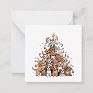 Süßer Weihnachtsbaum-Hund Xmas-Baum-Welpe   Mitteilungskarte