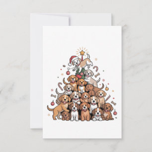 Süßer Weihnachtsbaum-Hund Xmas Baum Welpe Mitteilungskarte