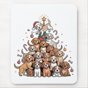 Süßer Weihnachtsbaum-Hund Xmas Baum Welpe Mousepad