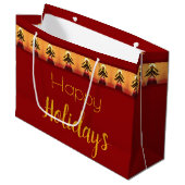 Süßer Weihnachtsbeutel in Cranberry Große Geschenktüte (Vorderseite Schrägansicht)
