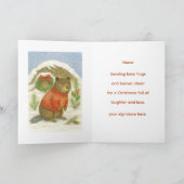 Süßer Weihnachtsbiber Kinder Feiertagskarte (Innenseite)