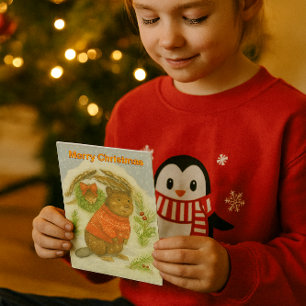 Süßer Weihnachtsbiber Kinder Feiertagskarte