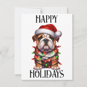 Süßer Weihnachtsbulldogge Feiertagskarte