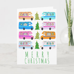 Süßer Weihnachtscamper Vintage-Motorhomes RV Xmas Karte