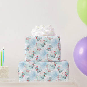 Süßer Weihnachtsdinosaurier Kinder Feiertags-Dino Geschenkpapier