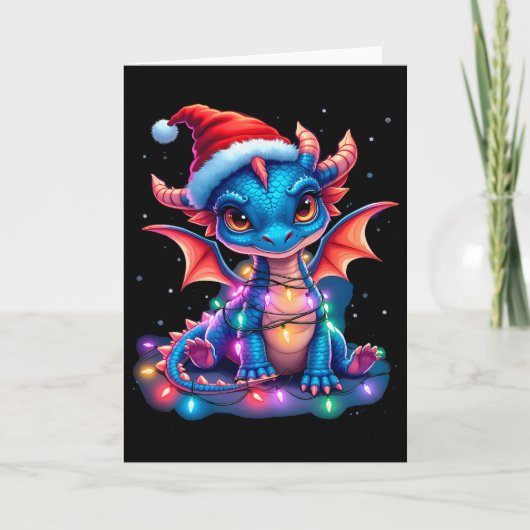 Süßer Weihnachtsdrache Karte (Vorderseite)
