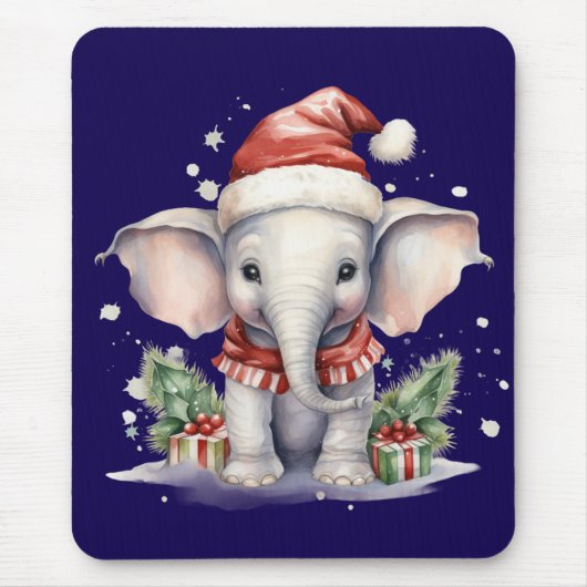 Süßer Weihnachtselefant Mousepad (Vorne)