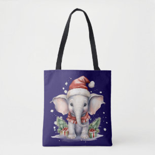 Süßer Weihnachtselefant Tasche
