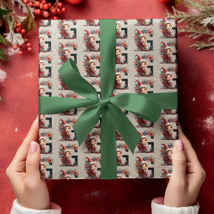 Süßer Weihnachtself Festlicher Buchstabe G Geschenkpapier