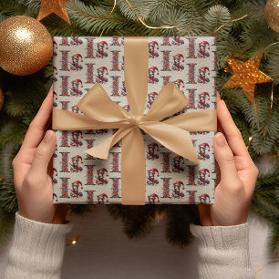Süßer Weihnachtself Festlicher Buchstabe I Geschenkpapier