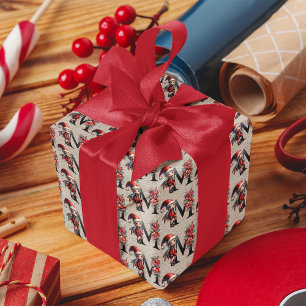 Süßer Weihnachtself Festlicher Buchstabe M Geschenkpapier