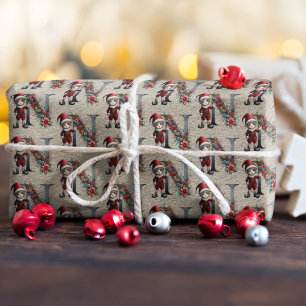 Süßer Weihnachtself Festlicher Buchstabe N Geschenkpapier