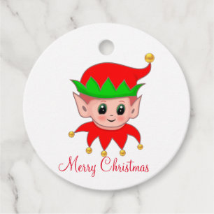 Süßer Weihnachtself Geschenkanhänger