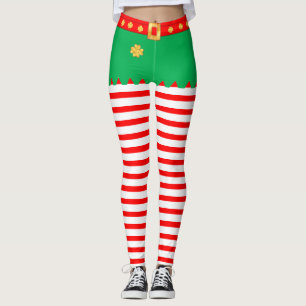 Süßer Weihnachtself gestreift Leggings