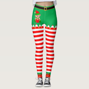 Süßer Weihnachtself & goldene Schellen Leggings