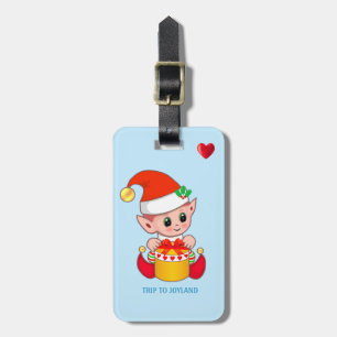 Süßer Weihnachtself & Herz Gepäckanhänger
