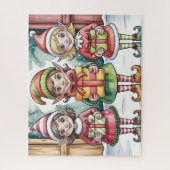 Süßer Weihnachtself mit Geschenken Puzzle (Vertikal)