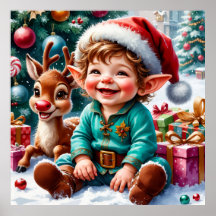Süßer Weihnachtself & Rentier