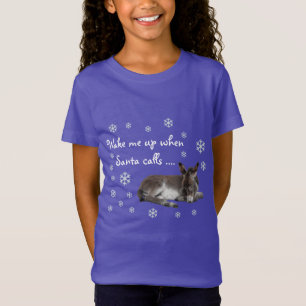 Süßer Weihnachtsesel mit Schneeflocken T-Shirt