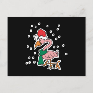 süßer Weihnachtsflamingo Feiertagspostkarte