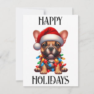 Süßer Weihnachtsfranzösische Bulldogge Feiertagskarte