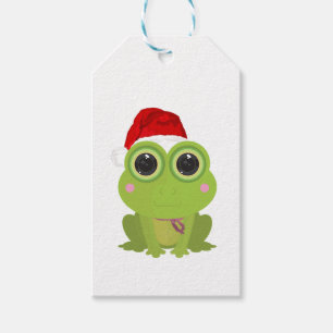 Süßer Weihnachtsfrosch mit Santa-Hut für die Feier Geschenkanhänger