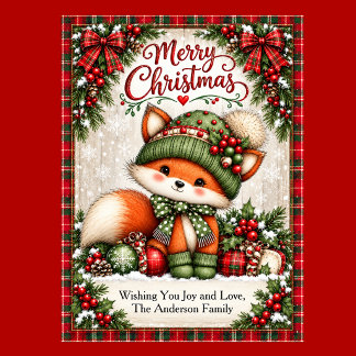 Süßer Weihnachtsfuchs Feiertagskarte