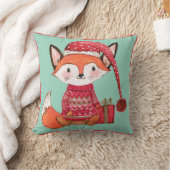 Süßer Weihnachtsfuchs im kuscheligen Pullover Kissen (Decke)