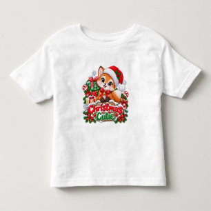 Süßer Weihnachtsfuchs (Mädchen) Kleinkind T-shirt