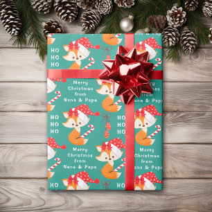 Süßer Weihnachtsfuchs personalisiertes Weihnachten Geschenkpapier
