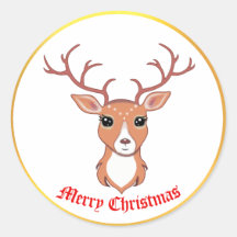 Süßer Weihnachtshirsch-Aufkleber