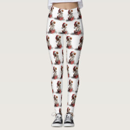 Süßer Weihnachtshund auf Geschenkbox Leggings