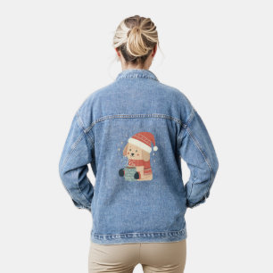 Süßer Weihnachtshund - Damenmode Kleidung Jeansjacke