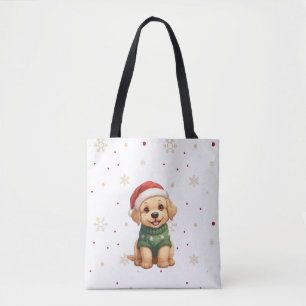 Süßer Weihnachtshund - Festlicher Welpe Weihnachte Tasche
