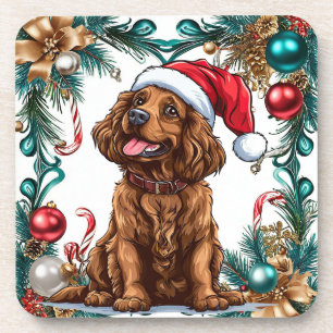 Süßer Weihnachtshund Getränkeuntersetzer