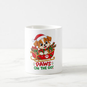 Süßer Weihnachtshund im Schlitten Kaffeetasse