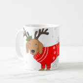 Süßer Weihnachtshund Kaffeetasse (Vorderseite Links)