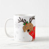 Süßer Weihnachtshund Kaffeetasse (Links)