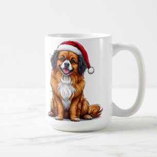 Süßer Weihnachtshund mit Santa-Hut Kaffeetasse