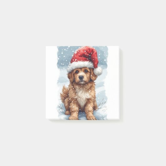 Süßer Weihnachtshund Post-it Klebezettel (Vorderseite)