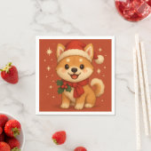 Süßer Weihnachtshund Serviette (Beispiel)