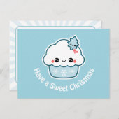 Süßer Weihnachtskleiner kuchen Feiertagspostkarte (Vorne/Hinten)
