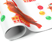 Süßer Weihnachtskleiner Vogel Geschenkpapier (Rolleneckpunkt)