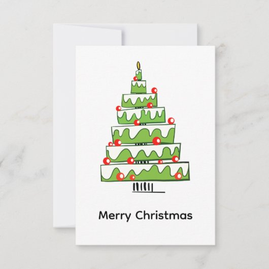 Süßer Weihnachtskuchbaum – Minimaler Feiertag Dankeskarte (Vorderseite)