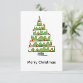 Süßer Weihnachtskuchbaum – Minimaler Feiertag Dankeskarte (Stehend Vorderseite)